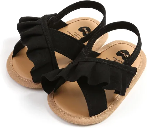 Vista 3 de RVROVIC Sandalias de primera calidad para bebés, niños y niñas, suela de goma antideslizante suave, zapatos de verano al aire libre para niños