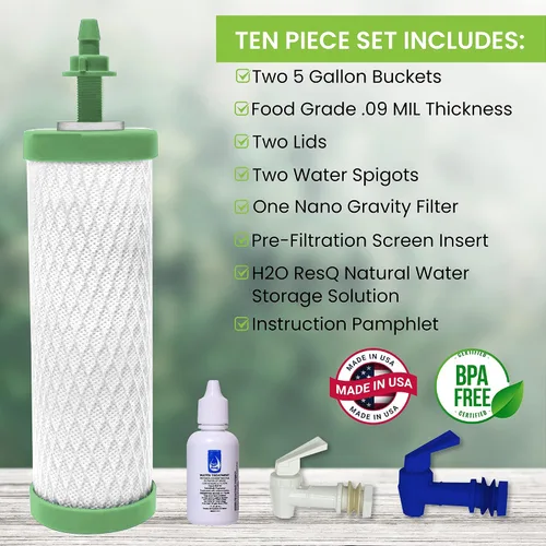 Vista 5 de Sistema de purificación de agua por gravedad nano - Sistema de filtración de agua alimentada por gravedad de alta capacidad - Sistema de filtro