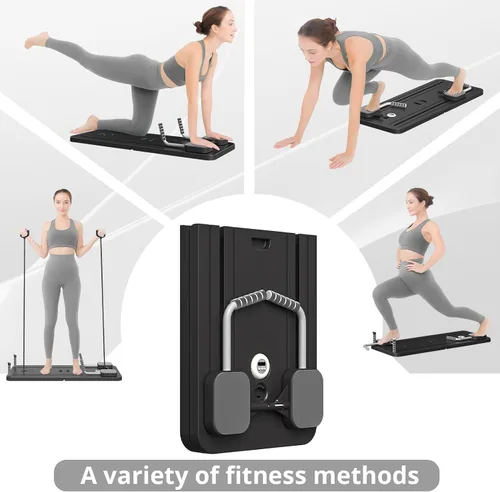 Vista 2 de JANUA Pilates Board - Pilates Reformer Set, Multi-Purpose Foldable Pilates Reformer Board for Home, 5 in 1 Pilates Sliding Board
