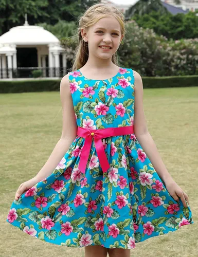 Vista 239 de Vestido de verano para niña, de algodón, con diseño floral