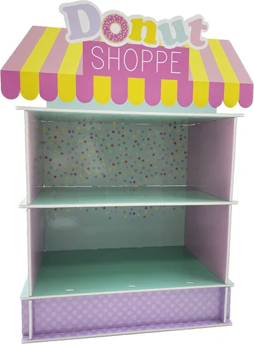Vista 8 de Soporte de dona de 2 niveles para suministros y decoraciones de fiesta de cumpleaños, soporte para cupcakes, decoración de mesa de postre 4E's