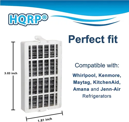 Vista 4 de HQRP Paquete de 2 filtros para refrigerador compatibles con Whirlpool WRF989SDA WRF990SLA W8CRNGMX WRF560SEY WRF560SFY WRF560SMY WRF736SDA WRF757SDE