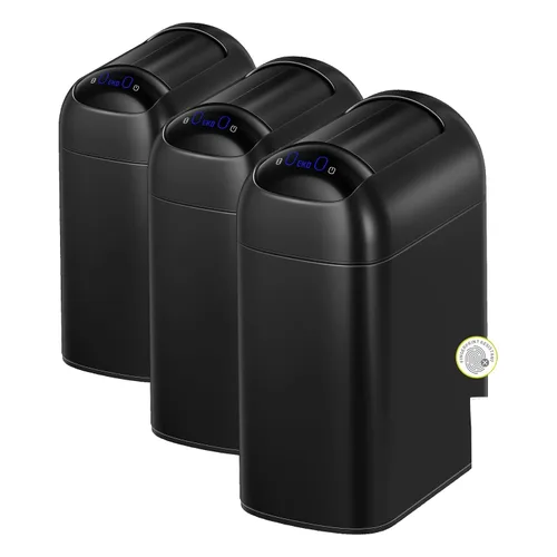 Vista 16 de EKO Astro Slim Basurero con sensor, 10L / 2.6 galones, papelera sin contacto con tapa de mariposa de cierre suave, papelera de acero inoxidable