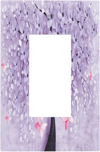 Vista 123 de Cubierta para Interruptor de Luz Árbol Morado 3D de 1 Gang Cubierta de Placa de Pared Cubiertas de Tomacorriente de Palanca Individual Placa