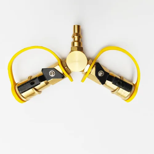 Vista 6 de Adaptador de conexión rápida de propano RV de 1/4 pulgadas para manguera de propano, válvula de cierre y enchufe de flujo completo, LP o gas natural
