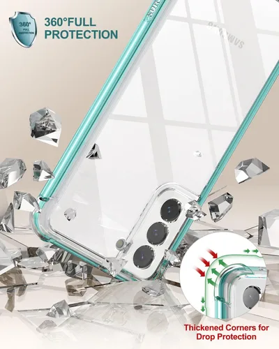 Vista 6 de SURITCH Funda transparente para Samsung Galaxy S21+ Plus de 6.7 pulgadas (solo protector de pantalla), [protector de pantalla integrado] carcasa