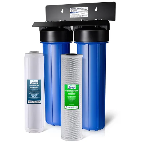 Vista 11 de iSpring WGB22B - Sistema de filtración de agua de 2 etapas para toda la casa, filtros de bloque de sedimentos y carbono de 20 x 4.5 pulgadas