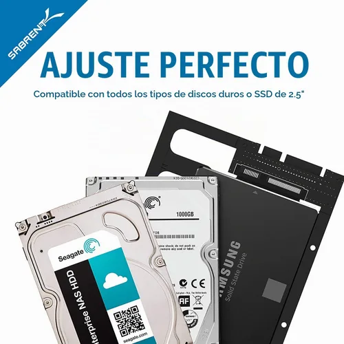 Vista 3 de SABRENT Kit adaptador de SSD/HDD de 2.5 pulgadas a bahía de 3.5 pulgadas