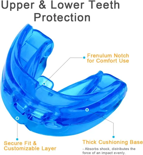 Vista 3 de Coolrunner Protector bucal de doble apoyo, protector bucal deportivo, protector bucal atlético, protector bucal juvenil para protección de dientes