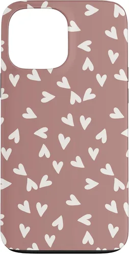Vista 23 de Simple Chic Boho Heart Pattern - Carcasa para iPhone 16, color rosa polvoriento