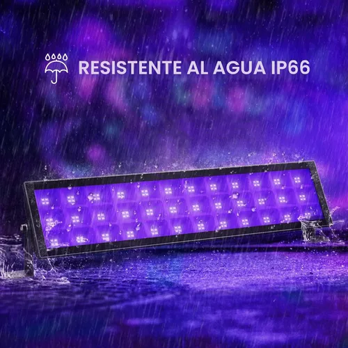 Vista 3 de Onforu Paquete de 2 barras de luz negra, luz negra LED con enchufe e interruptor, impermeable IP66 para fiesta brillante, dormitorio, Halloween