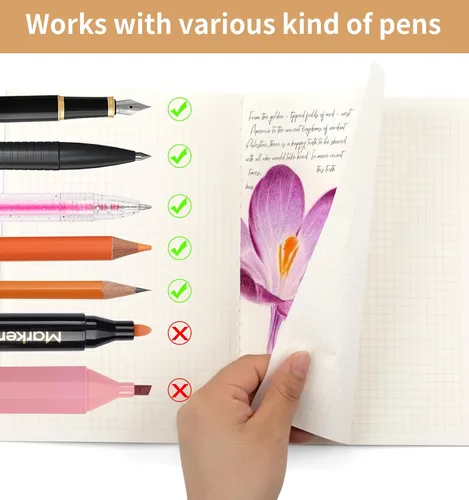 Vista 5 de ALKALO Paquete de 6 cuadernos de papel kraft de cuadrícula A5 a granel, cuadernos de diario, cuadernos de papel cuadriculado A5, 8.3 x 5.5 pulgadas