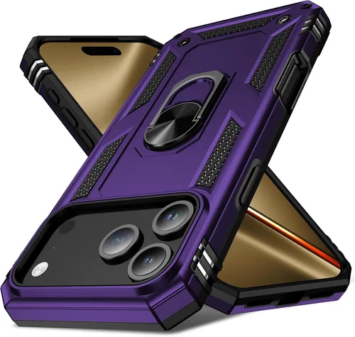 Vista 7 de Korecase Funda para iPhone 17 Pro con soporte de anillo, grado militar, resistente, a prueba de golpes, protección de cuerpo completo para Apple