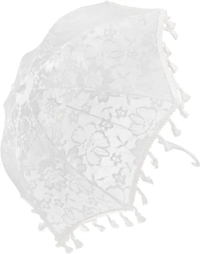 Vista 7 de ERINGOGO Paraguas de fiesta nupcial para dama, paraguas floral de princesa, paraguas para decoración de boda, paraguas de novia, paraguas plegable