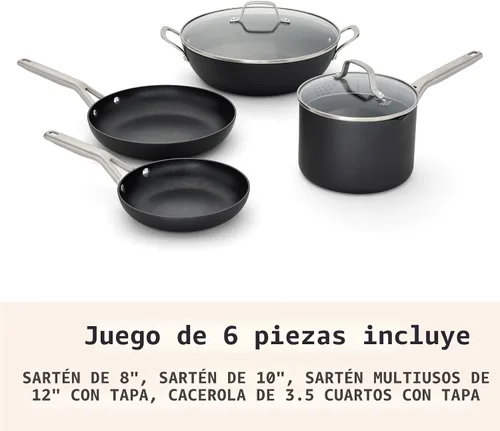 Vista 6 de Calphalon® Juego de 6 piezas de utensilios de cocina, anodizados, antiadherentes, de alta resistencia