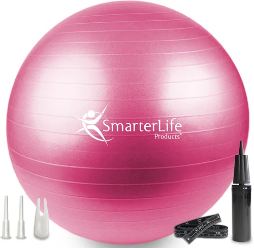 Vista 9 de SmarterLife - Pelota de yoga y ejercicio para fitness, equilibrio, estabilidad o embarazo, pelota para entrenamiento de tronco y terapia física