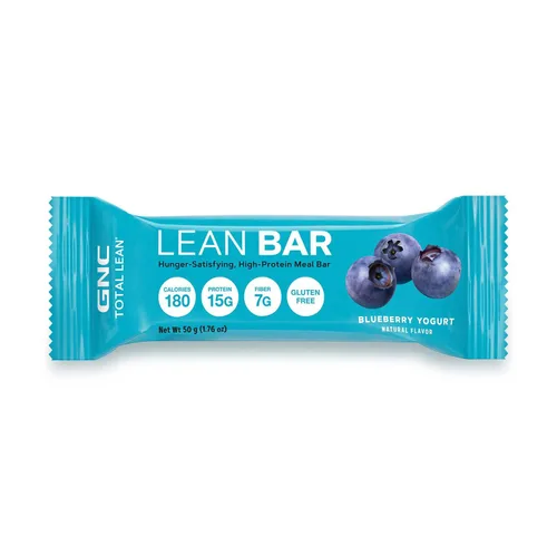 Vista 3 de GNC Total Lean Bar Barra de comida con alto contenido de proteínas y satisfying con hambre Yogur de arándanos 5 barras