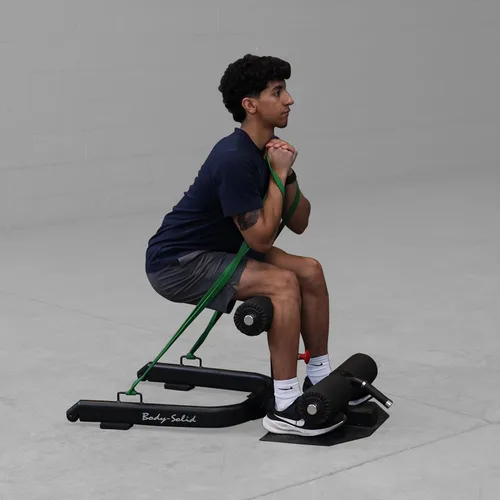 Vista 4 de Body-Solid GSS50 Banco ajustable para sentadillas para entrenamiento de gimnasio en casa, máquina de ejercicio de piernas, gris