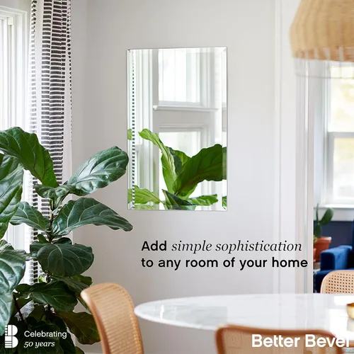 Vista 2 de Better - Espejo rectangular sin marco biselado Espejo de pared de baño de 30 x 36 pulgadas con borde biselado Sistema para colgar ultra