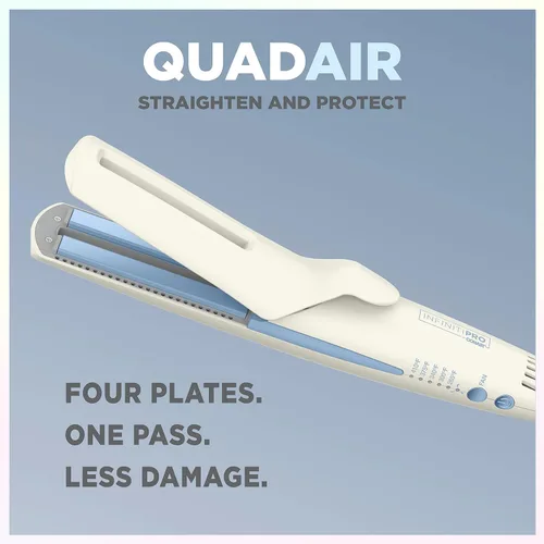 Vista 6 de INFINITIPRO BY Conair QuadAir - Plancha plana para alisar el cabello, control de daños con alisado de una sola pasada, Quad Power es cuatro placas