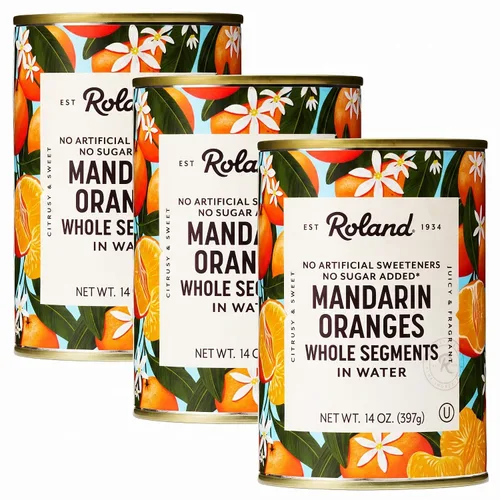 Vista 6 de Roland Foods Fancy - Segmentos enteros de naranja mandarina en agua, lata de 14 onzas, paquete de 1