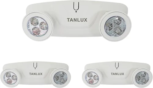 Vista 6 de TANLUX Luces de emergencia LED con batería de respaldo, dos cabezales ajustables para luces comerciales, certificación UL, CA 120/277V, cableadas