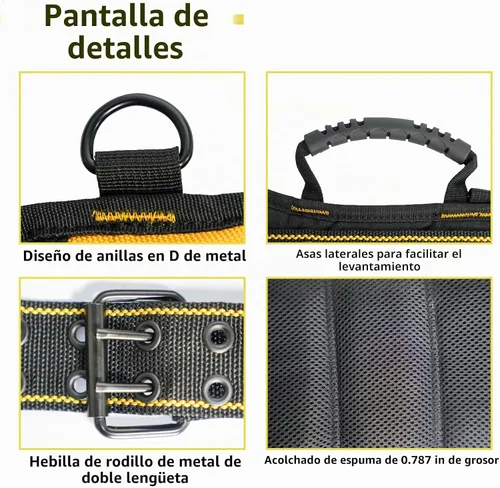 Vista 4 de MELOTOUGH Cinturón de trabajo acolchado, cinturón de herramientas acolchado con soporte de espalda, asa de transporte acolchada de espuma pesada, 4