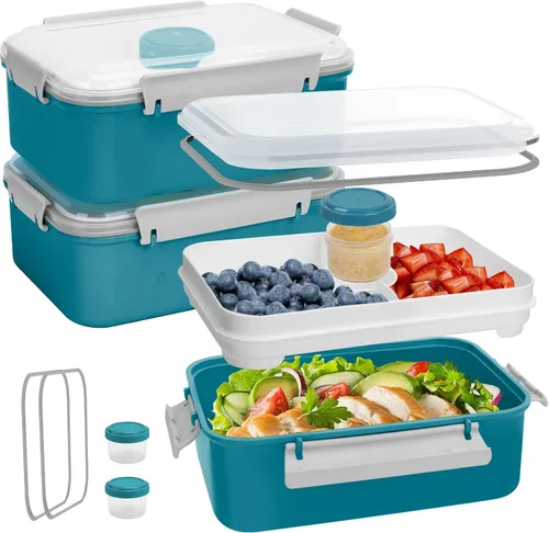 Vista 9 de Contenedores de ensalada de 64 onzas para el almuerzo, paquete de 3 cajas