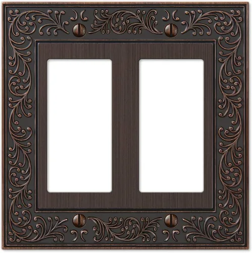 Vista 13 de Amerelle 43RVB - Placa de pared English Garden con 1 interruptor de palanca, metal fundido, color bronce envejecido, 1 paquete