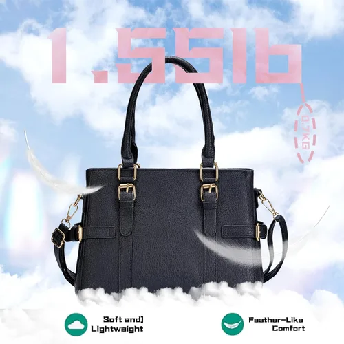 Vista 8 de Bolsos de mano de cuero de moda para mujer, bolso de hombro, asa superior, bolso de otoño
