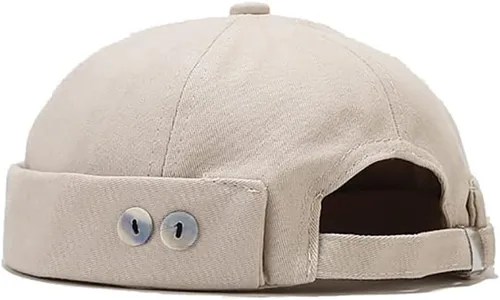 Vista 9 de Sombrero unisex de algodón elegante sin ala con hebilla ajustable Sailor Hip-Hop sin ala Skullcaps