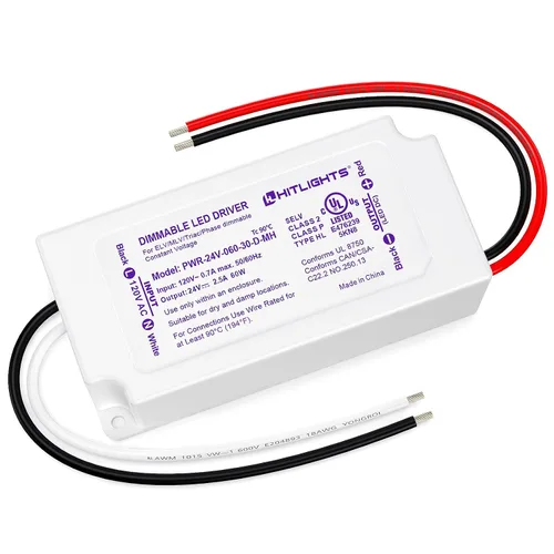 Vista 9 de HitLights Controlador LED regulable de 60 W, transformador electrónico, fuente de alimentación de 120 V CA a 12 V CC para tira de luces LED