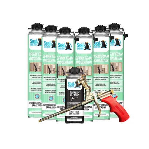 Vista 13 de Seal Spray Foam High Performance 80% Plus Kit de lata de espuma aislante de fórmula de células cerradas con aplicador de espuma en ángulo y 1 lata