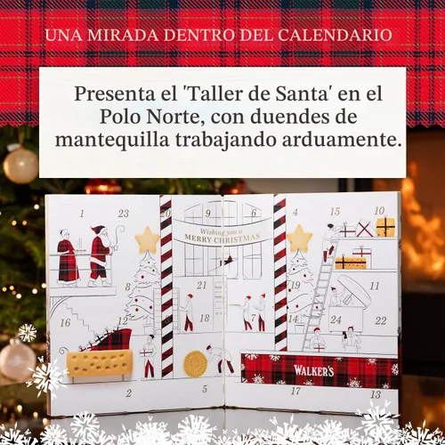 Vista 4 de Calendario de Adviento 2025 de Walker’s con galletas Shortbread de Escocia - 24 unidades (10.4 oz) - Caja de galletas de edición limitada