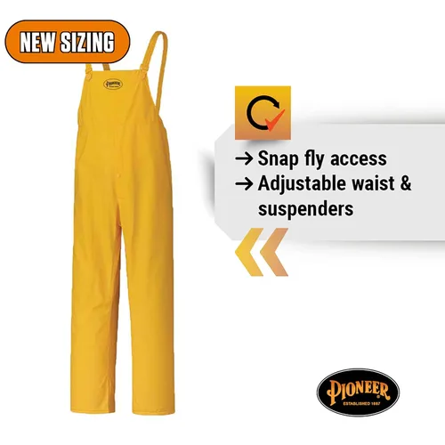 Vista 5 de Pioneer 577U Traje para lluvia de PVC, talla pequeña, color amarillo