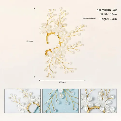 Vista 7 de Pendientes hechos a mano con diseño de flor de hada para mujer, Zinc, No es una piedra preciosa