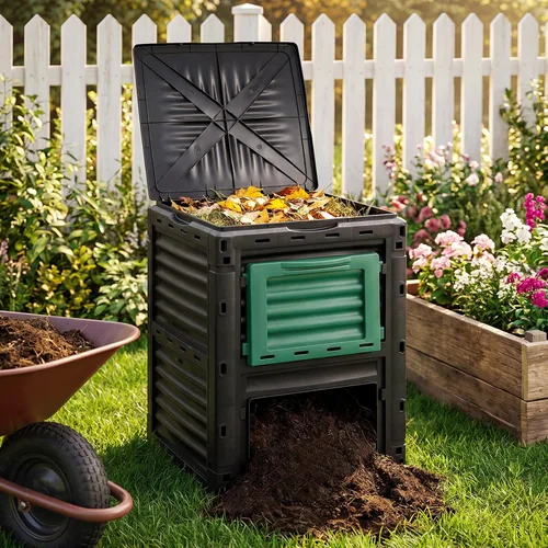 Vista 3 de Magshion Contenedor de compositor de jardín de 80 galones de material libre de BPA, contenedor de compost grande para todas las estaciones, caja