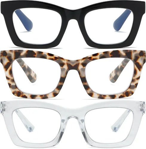 Vista 8 de Lentes de lectura elegantes para mujer con bloqueo de luz azul y bisagra de resorte