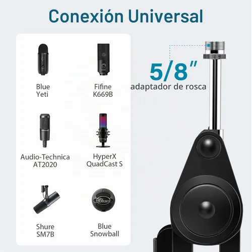 Vista 7 de InnoGear Brazo del auge del micrófono del micrófono del escritorio