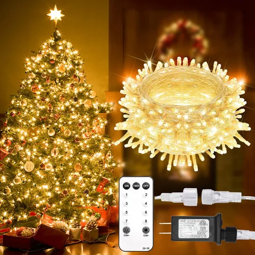 Vista 17 de suddus - Guirnalda 100 luces led conectable, control remoto, enchufe, impermeable, regulable, cable transparente, exterior, otoño, Halloween, Acción