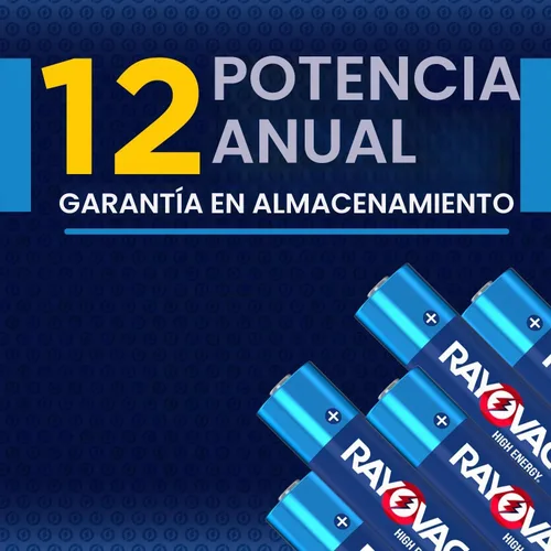 Vista 6 de Rayovac - Pilas AA de alta energía (paquete de 48 unidades), batería alcalina doble AA