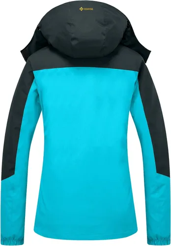 Vista 2 de GEMYSE Chaqueta de nieve impermeable 3 en 1 para mujer, abrigo de invierno aislado