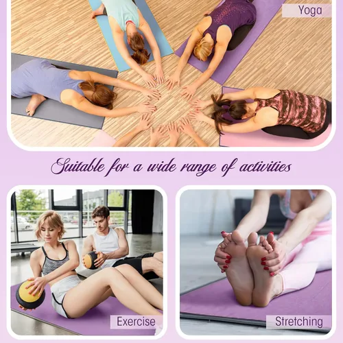 Vista 6 de Breling Paquete de 4 toallas de yoga, toalla de yoga caliente de 72 x 24 pulgadas, tapete de microfibra antideslizante con puntos de agarre, ultra