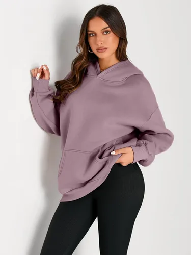 Vista 258 de Trendy Queen - Sudaderas extragrandes con capucha para mujer, suéteres de manga larga, sin botones, de vellón, de otoño, ropa de invierno