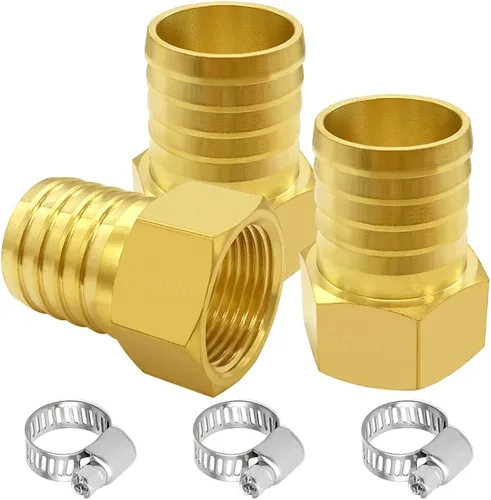 Vista 16 de Uenede 6 accesorios de púas de manguera de latón de 1/2 pulgada NPT hembra a 1/2 pulgadas, conector adaptador de púas incluye 6 abrazaderas de acero