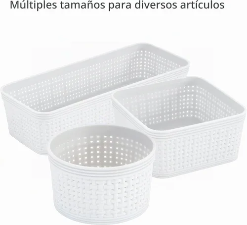 Vista 4 de Simplify Juego organizador de 6 piezas Contenedores de varios tamaños Multiuso Oficina Escritorio Dormitorio Baño Cesta
