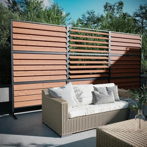 Vista 9 de Modern Shade - Pantalla de valla de privacidad de madera de 5' x 3' (1 panel) de madera natural, panel de valla de privacidad al aire libre
