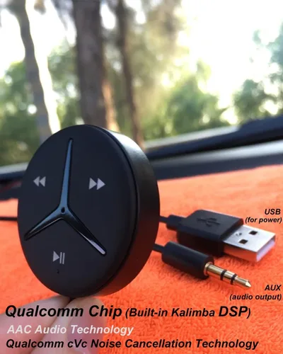 Vista 2 de Aston Innovations AAC - Adaptador auxiliar Bluetooth para coche, estéreo, hogar, estéreo, A2DP, transmisión, manos libres, hablar, aislador de ruido