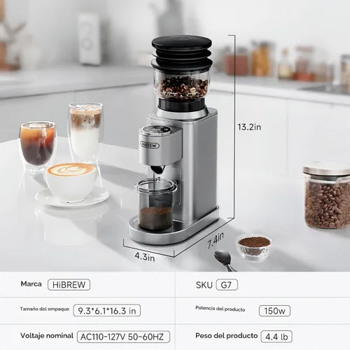 Vista 8 de HiBREW Molinillo de café eléctrico G7, 48 ajustes de molienda precisos