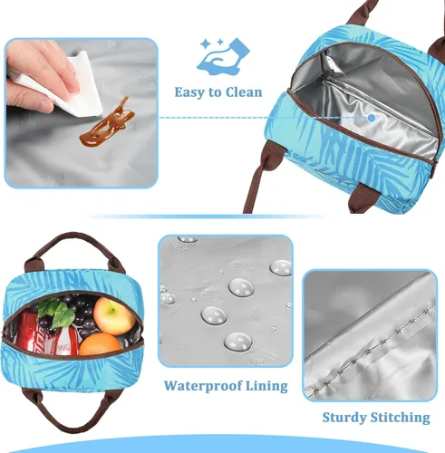 Vista 4 de Tirrinia Bolsas de almuerzo para mujeres y hombres, bonita bolsa de almuerzo aislada, lonchera moderna para adultos, bolsa de almuerzo reutilizable